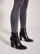 Point Toe Side Zip Croc Chunky Boots