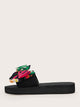 Bow Decor Open Toe Sliders