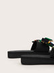 Bow Decor Open Toe Sliders