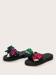 Bow Decor Open Toe Sliders