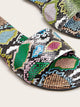 Snakeskin Print Open Toe Sliders