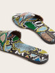 Snakeskin Print Open Toe Sliders