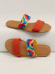 PVC Twin Bands Flat Slide Sandals