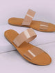 PVC Twin Bands Flat Slide Sandals