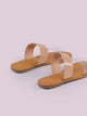 PVC Twin Bands Flat Slide Sandals