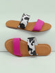 PVC Twin Bands Flat Slide Sandals