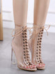 Clear Lace-up Front Heels