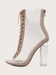 Clear Lace-up Front Heels