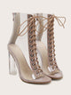 Clear Lace-up Front Heels