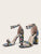 Snakeskin Print Ankle Strap Chunky Heels