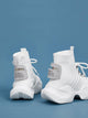 Lace-up Front Letter Patch Sneakers