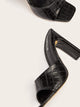 Croc Embossed Chunky Heeled Mules