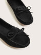 Bow Decor Stitch Trim Loafers