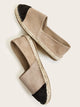 Cap Toe Slip On Espadrille Flats