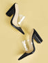 Clear Chunky Heeled Mules