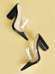 Clear Chunky Heeled Mules