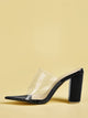 Clear Chunky Heeled Mules