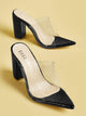 Clear Chunky Heeled Mules