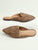 Faux Suede Pointy Toe Loafer Mules