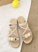 Metal Appliques Cross Strap Sliders