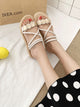 Metal Appliques Cross Strap Sliders