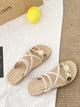 Metal Appliques Cross Strap Sliders