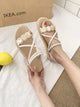 Metal Appliques Cross Strap Sliders