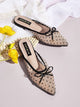 Bow Decor Mesh Flat Mules