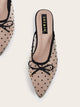 Bow Decor Mesh Flat Mules