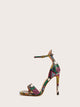 Snakeskin Print Ankle Strap Stiletto Heels