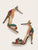 Snakeskin Print Ankle Strap Stiletto Heels