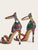 Snakeskin Print Ankle Strap Stiletto Heels