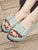 Eyelet Buckle Decor Slippers