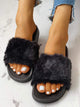 Faux Fur Wide Fit Slides