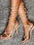 Open Toe Tie Leg Stiletto Heeled Sandals