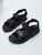 Quilted Velcro Strap Slingback Sandals