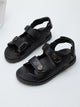 Quilted Velcro Strap Slingback Sandals