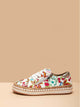Zip Side Flower Pattern Sneakers