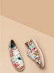 Zip Side Flower Pattern Sneakers