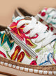 Zip Side Flower Pattern Sneakers