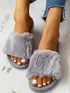 Faux Fur Wide Fit Slides
