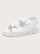 Quilted Velcro Strap Slingback Sandals