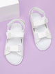 Quilted Velcro Strap Slingback Sandals