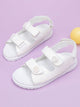 Quilted Velcro Strap Slingback Sandals