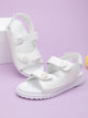 Quilted Velcro Strap Slingback Sandals