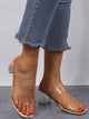 Two Part Clear Strap Chunky Heels