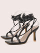 Open Toe Tie Leg Stiletto Heeled Sandals