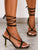 Open Toe Tie Leg Stiletto Heeled Sandals
