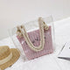 2 PCS/SET Transparent Shoulder Bags For Women 2019 Ladies Summer Beach Straw Bag With Rope Shoulder Bags Waterproof Handbag