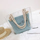 2 PCS/SET Transparent Shoulder Bags For Women 2019 Ladies Summer Beach Straw Bag With Rope Shoulder Bags Waterproof Handbag